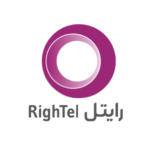 The Logo of RIGHTEL, Mobile SIM cards and speediest Internet Provider in Iran